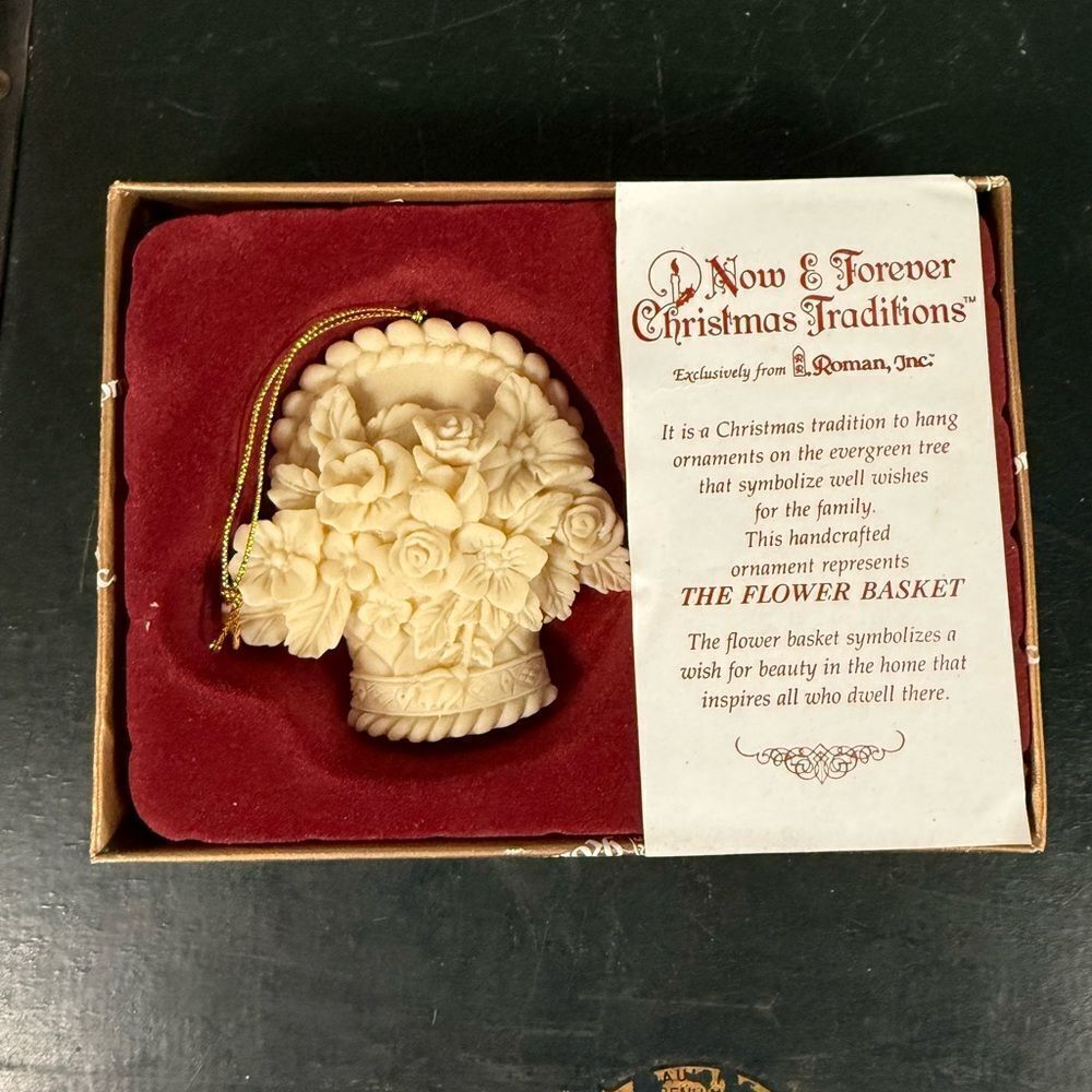Roman Inc The Flower Basket Ornament Now and Forever Christmas Traditions 1997